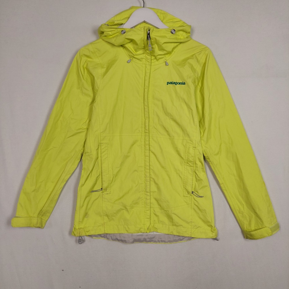 Patagonia Torrentshell H2No Rain Jacket Womens XS Neon Yellow Lime Green Shell